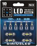 SIR IUS LED N3 DE3175 31MM 194 168 2825 Combo LED bulbs white Super Bright 300 Lumens 3030 Chipset for Japanese Car Truck Interiors Dome Map Door Courtesy License Plate Lights pack of 10