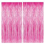 Party Propz Pink Foil Curtain - Pack of 2 Pcs | Foil Curtains for Birthday Decoration | Girls Birthday Decoration | Baby Shower, Bride To Be Decoration, Birthday Celebration, Anniversary, Engagement