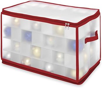 Whitmor Christmas Large Ornament Storage Zip Chest with 112 Compartments
