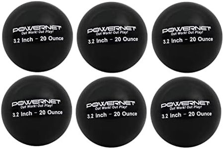 PowerNet 3.2" Weighted Hitting Batting Training Balls (6 Pack) | 12 to 20 oz | Build Strength and Muscle | Improve Technique and Form | Softball Size (20 Oz - Black)