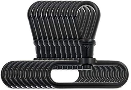 BIKICOCO 2'' Swivel Trigger Round Head Snap Hook Lobster Claw Clasp Spring Loaded Clip, Black - Pack of 10