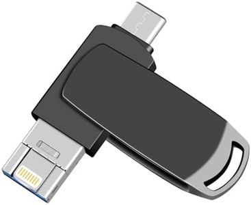 2TB USB Flash Drive, Dual Drive Memory Stick, Black, Compatible with iPhone, iPad, PC, External Storage Device