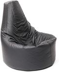 Beanbag Gamer Arm Chair Adult GAMING Bean Bag Faux Leather Game XL Seat POD Bags (Black)