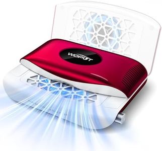 Nail Dust Collector, 2026 Upgrade 2800PA Professional Foldable Nail Vacuum Dust Collector Fan with Filter Papers (30 Pcs) for Acrylic Nail Polishing & Manicure at Nail Salon & Home - Red