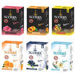 SCORIA Herbal Hookah Molasses (100% Nicotine and Tobacco Free) BG,PEACH,MIX FRUITS,ORANGE,BLUBERRY,VANILLA Flavor (Pack of 6)