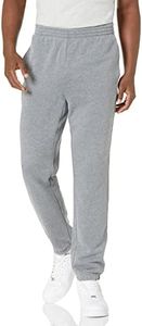 Amazon Essentials Men's Closed Bottom Fleece Sweatpants, Grey Heather, Large