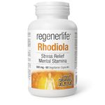 Natural Factors Regenerlife Rhodiola 500mg, Highest Potency, 60 vegetarian capsules, Supports Stress Relief and Mental Stamina