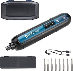 DongCheng 4V Cordless Electric Screwdriver, 2000mAh Battery Powered Rechargeable with 3 Torque Setting Up to 5N.m, 300RPM, Dual LED Lights, 8pcs 2-Inch Magnetic Screw Bits (4V Screwdriver)