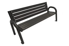 PRIMARIO GRANDE Garden Bench - Garden Furniture Powder-Coated Steel & Wood Slats - Outdoor Bench 350kg Load Capacity - Outdoor Furniture Weather Resistant (Primario Rosewood, 200cm-Total Length, CE)