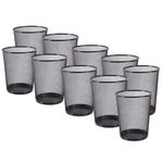 Novelty Store Dustbins,10-Pack Recycling Metal Mesh Wastebasket Dustbins for Office/Home