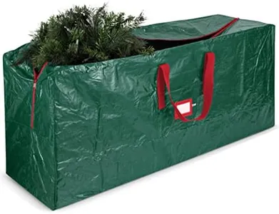 ZOBER Large Christmas Tree Storage Bag - Fits Up to 9 ft Tall Holiday Artificial Disassembled Trees with Durable Reinforced Handles & Dual Zipper - Waterproof Material Protects from Dust (Green)