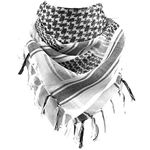 FREE SOLDIER Scarf Military Shemagh Tactical Desert Keffiyeh Head Neck Scarf Arab Wrap with Tassel 43x43 inches (White)