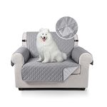 TAOCOCO Sofa Covers 100% Waterproof Sofa Slipcovers 1 Seater,Non Slip Cover for Kids/Dogs/Pets,Washable Sofa Protector with Elastic Strap(Grey,UPDATE of Cloth)