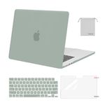 MOSISO Compatible with MacBook Air 15 inch Case 2023 2024 Release M3 A3114 M2 A2941 with Liquid Retina Display&Touch ID, Plastic Hard Shell&Keyboard Cover&Screen Protector&Storage Bag, Antique Green