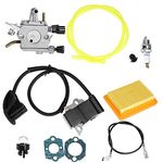 Aynaxcol Carburetor Kit with Ignition Coil Gaskets Spark Plug Fits Replaces for Stihl FS120 FS200 FS202 FS250 FS300 FS350 Trimmer Weedeater Brush Cutter 41341410300