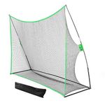 RELENTLESS GOLF Large Golf Net | 10Ft x 7Ft | Practice Net Home Use | Accessories with Carry Bag | Use Indoor and Outdoor | Training Aid | Green