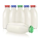 MilkTopz - 6 x 100% LeakProof, Airtight, Reusable Silicone Milk Bottle Tops for UK 1 Pint Milk Bottles x 6 (Multi Colour) - BOTTLES NOT INCLUDED