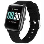 Compatible with UMIDIGI Smart Watch Uwatch3, Large Small Soft Woven Fabric Breathable Accessories Strap Replacement Wristband Women Men Compatible for UMIDIGI Uwatch3/UMIDIGI UFit/Uwatch GT (Black)