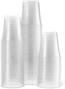 [300 Count - 5 Oz Cups] Settings Clear Disposable Plastic Drinking Cups Great For Juice, Water, Soda, Beer, Use At Party, Home, Office, Picnic, BBQ, Or Event, 3 Packs