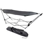 Hammock with Stand Included - Portable Hammock Fits into Carry Bag for Easy Travel - Perfect for Backyard, Pool, Beach, Hiking by Lavish Home (Gray)