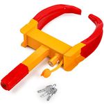 Hedume Heavy Duty Anti-Theft Wheel Clamp Lock, Adjustable, Universal, Red and Yellow, Key Lock