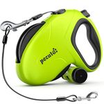 pecute 10m/32ft Retractable Dog Lead with Poo Bag Holder, Chew Proof Dog Leash with 360° Tangle-Free Extended, Anti-Slip Handle & Quick Brake Button, Suitable for Dogs Up to 30kg/66lbs in Weight
