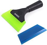 FOSHIO Squeegee Scraper Shower Mirror Glass Wiper Window Cleaner with 1 Extra Rubber Blade Non-Slip Handle for Auto Window Tint Tool Home