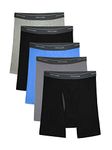 Fruit of the Loom Men's No Ride Up Boxer Brief Underwear, Assorted Colors, M (Pack of 5)