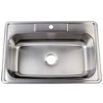 Kingston Brass GKTS3322901 Studio Drop-in Kitchen Sink, Brushed Nickel