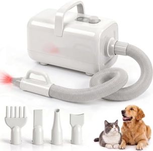 CLIKTAG Dog Dryer for Pet Grooming,3-Speed/3-Temp,4 Nozzles,White