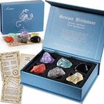 Faivykyd Scorpio Birthday Crystals Set, Natural Healing Crystals with Horoscope Box, Zodiac Birthstone Crystal Set for Healing, Spiritual Gift for Women Men Friends, Birthday Gifts Idea