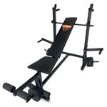 FITCROWD 8 in 1 Multi Adjustable Bench Press With Lats Pull Down, Rowing & Bicep - Tricep | Heavy Gauge | Double Support | For Home Gym Setup | Red & Black (8 IN 1 BENCH)
