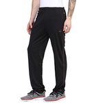 berge' Men's Instadry Dryfit Slim Fit Polyester Track Pant with Secure Zipper Side Pockets for Sports Exercise Gym Running Black