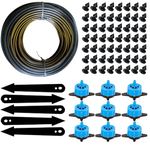 TRUSTFARM 4mm Feeder Line Pipe Adjustable Drippers Sprinklers Emitter Dummy Hole Plug Arrow Stake drip irrigation kits system pipe accessories water plants. 30meter 20driper 30dummy 20stake