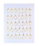 IRIKA 35 Pieces 7 Shapes Gold Open Bezel Charms/Bazels Frames for Making Epoxy UV Resin Pendants and Earrings