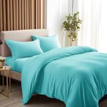 SONORO KATE 100% Pure Egyptian Cotton Sheets Sets,Cooling Bed Sheets 600 Thread Count Long Staple Cotton,Sateen Weave for Soft and Silky, Fits Mattress 16'' Deep Pocket (Seafoam, California King)