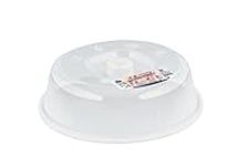 CARE + PROTECT Microwave Plate Cover, Microwave Ventilated Covers, Ideal for Microwave Cooking, Prevent Splashes, BPA Free, Dishwasher Safe, 26.2 x 26.2 x 7.6 cm, White