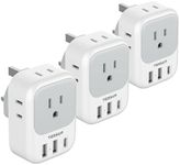 US to UK Plug Adapter 3 Pack, TESSA