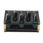 4 Channel Audio Mixer, 4 Input 1 Output Mini Sound Board Console Portable Passive Stereo Audio Mixer Musical Instrument Gift