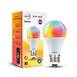 wipro 9-Watt E27 WiFi Smart LED Bulb with Music Sync (16 Million Colours + Warm White/Neutral White/White) (Compatible with Amazon Alexa and Google Assistant), Standard (NS9500)