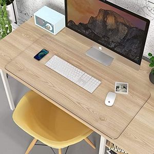 YURO Almohadilla de escritorio de PVC transparente de 120 x 60 cm: superficie de escritura antideslizante e impermeable, alfombrilla grande para teclado, mouse, laptop, protege el escritorio con borde