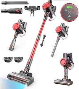 OLAYMEY Cordless Vacuum Cleaner 40KPA, 50Mins Stick Vacuum Cleaner Self-Upright Hoover Cordless Anti Hair Wrap, Lightweight and Silent Handheld Electric Brooms for Pet Hair Hardwood Floor