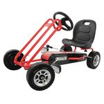 hauck Kids Pedal Go Kart, 4 Wheel Bike Cart, Ride for Ages 4-8, Red - Outdoor Bicycle Karts with Plastic Wheels for Boys and Girls