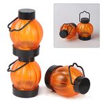 IMAGE Flickering Pumpkin Lantern Tea Lights 12 Pack Flickering LED Pumpkin Lights with Battery Operated Flameless Pumpkin Tealight Candles for Halloween, Christmas, Thanksgiving and Theme Parties