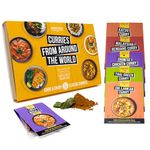 SPICENTICE World Curry Recipe Kit & Spice Gift Set - 6 Pack (Each Pack Serves 4) - Includes Katsu, Chinese, Thai, Malaysian & Tikka Masala Curries - 100% Natural Spices & Recipes - Ideal Curry Gifts