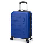 SwissGear Signature Hardside Small Carry-On Luggage — Lightweight Carry-On with a Built-In Cupholder and 4 Spinner Wheels — Cobalt Blue, 19-inch