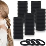 obeoby 100PCS Black Hair Ties, Seamless Hair Ties Ponytail Holders Elastics Hair Accessories for Women Girls