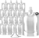 16 Pcs Plastic Flasks-Reusable 16OZ Drink Bags,Leak-Proof, BPA-Free for Travel,Plastic Flasks,Juice Travel Drink Bags for Travel Outdoor Sports, Concerts, Events(16OZ,16PCS)
