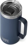 YETI Rambler Mug, Vacuum Insulated Stainless Steel Stackable Mug with Magslider Lid, Navy, 24 oz (710 ml)