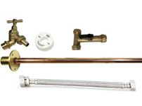 Taps2Traps® Professional Outside Garden Tap Kit Complete Meets Water Regulations GT1 DIY Outdoor Tap Kit Includes 350mm Through Wall Flange Isolation Valve for Winter Drain Down